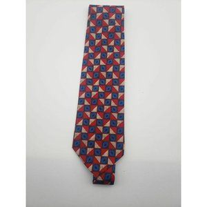 Italian All Silk Hand Made Tie Red/Blue